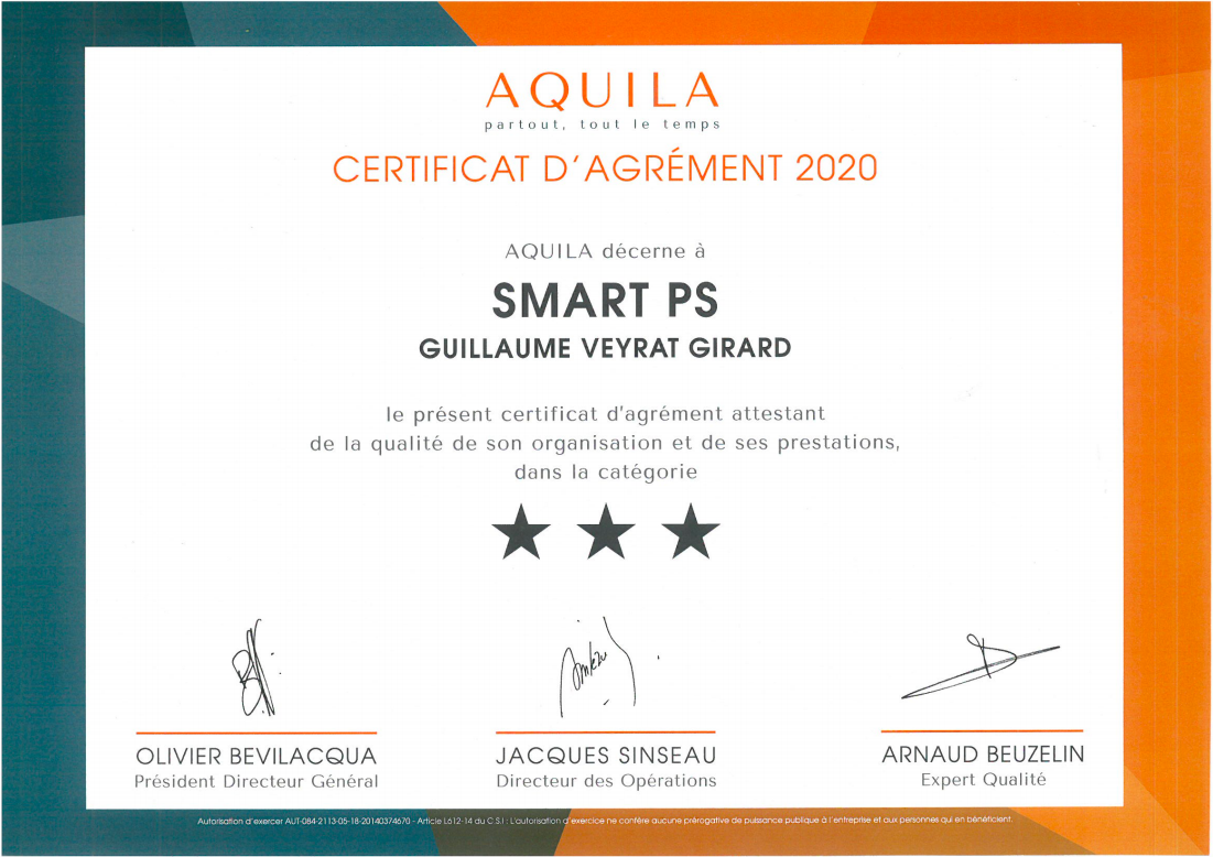Smart PS certifié par le réseau Aquila
